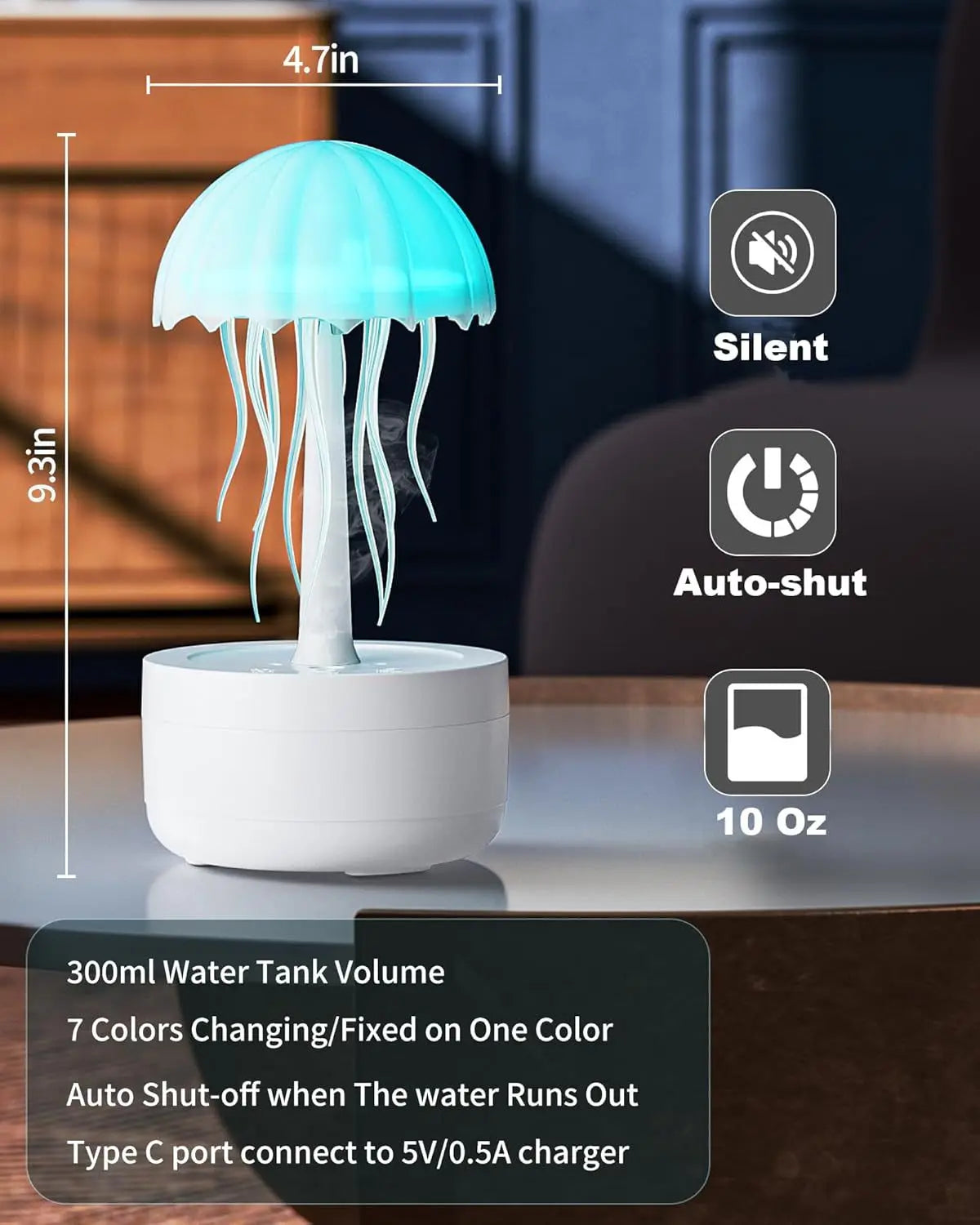 New! Jellyfish Color Changing Humidifier